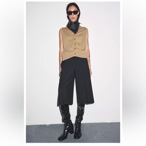 Zara Tan V-Neck Sweater for Women